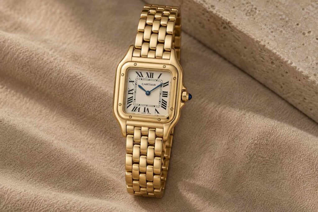 Orologi Cartier da donna: quale linea per quale polso 4 Cartier Panthère in oro giallo con bracciale a maglie